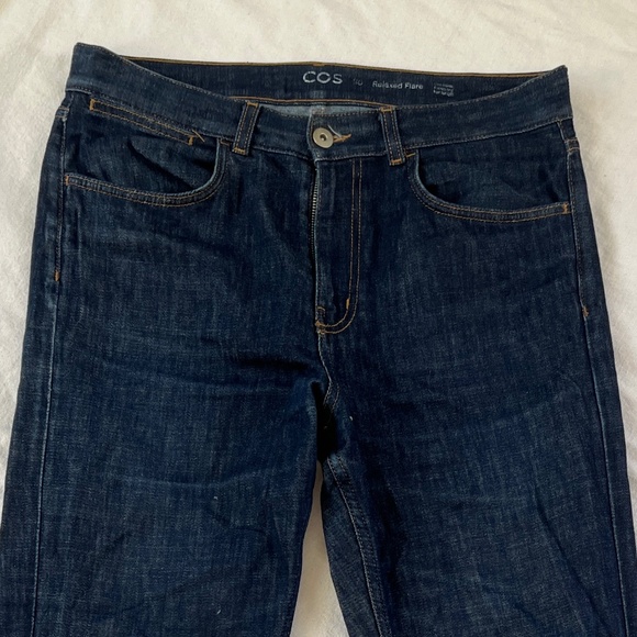 СOS Dark Denim Relaxed Flare Jeans – 30 – Unisex - Picture 1 of 6